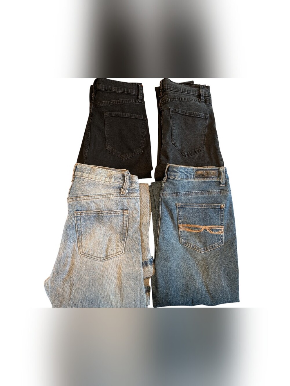 Women’s Skinny Jeans, Lot Of 4, Black, Distressed, Blue, Size Small